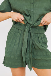 Crinkle Paper Bag Co-Ord Beach Shorts