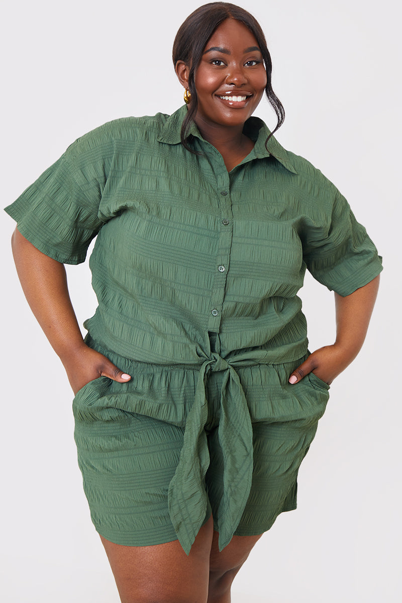 Crinkle Paper Bag Co-Ord Beach Shorts