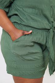 Crinkle Paper Bag Co-Ord Beach Shorts