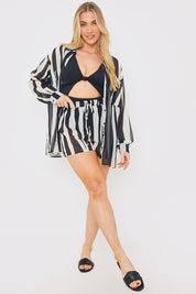 Abstract Chiffon Co-Ord Beach Shirt