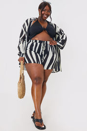 Abstract Chiffon Co-Ord Beach Shirt