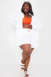 Textured Long Sleeve Co-Ord Beach Shirt