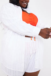 Textured Long Sleeve Co-Ord Beach Shirt