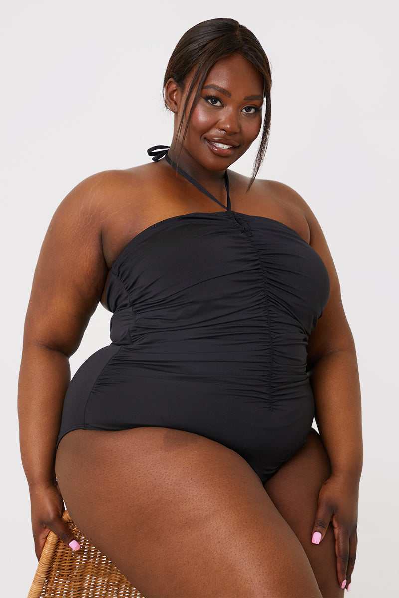 Halter Neck Ruched Bust Swimsuit