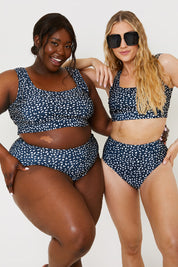 Smudge Spot Print High Waist Bikini Bottoms