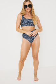 Smudge Spot Print High Waist Bikini Bottoms