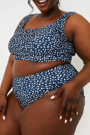 Smudge Spot Print High Waist Bikini Bottoms
