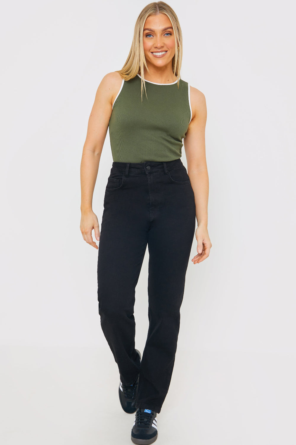RIB CONTRAST BINDING BODYSUIT
