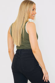 RIB CONTRAST BINDING BODYSUIT