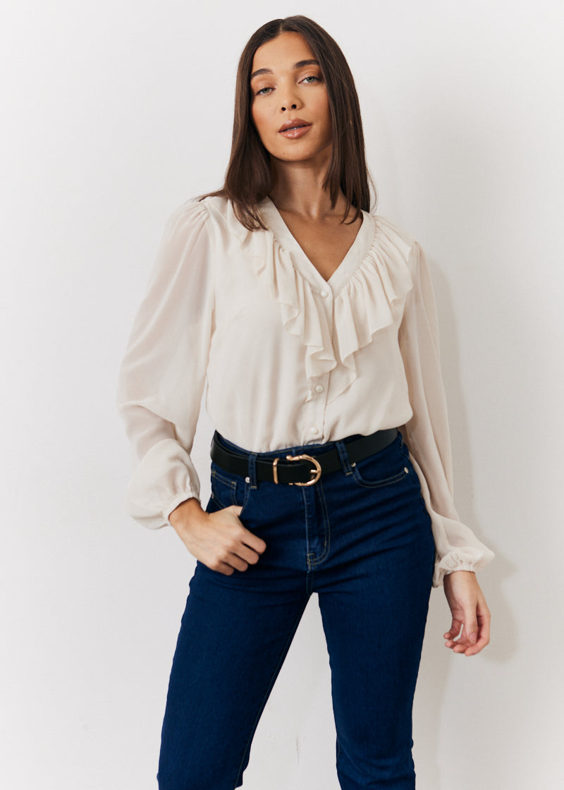 Button Front Frill Bodysuit