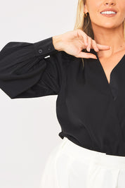 Woven Wrap Front Bodysuit