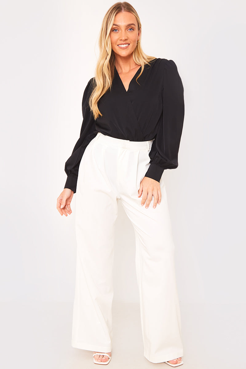 Woven Wrap Front Bodysuit