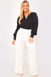 Woven Wrap Front Bodysuit
