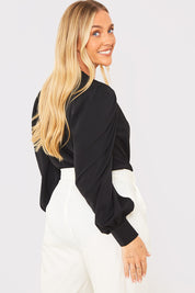 Woven Wrap Front Bodysuit