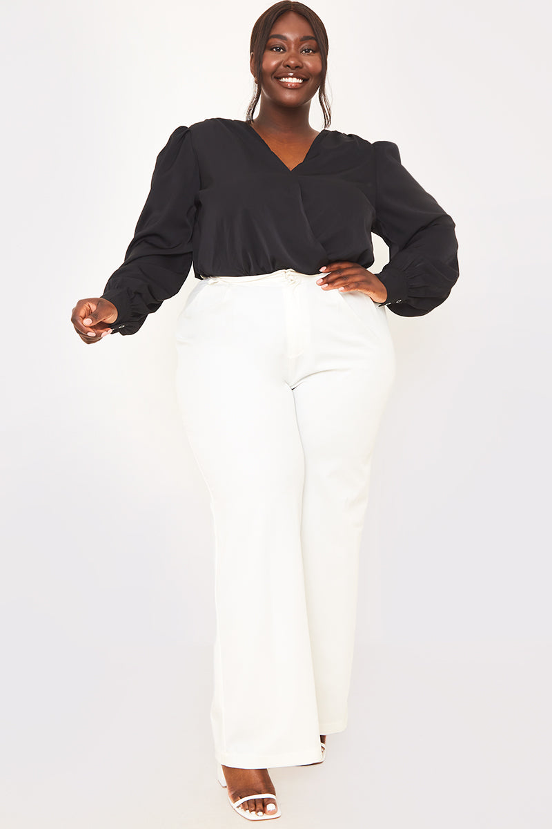 Woven Wrap Front Bodysuit