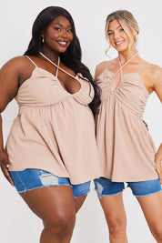 Ruched Halterneck Cami Top
