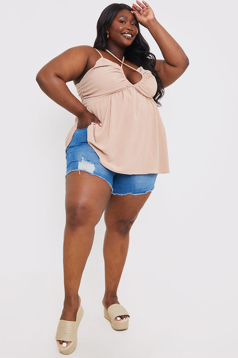 Ruched Halterneck Cami Top