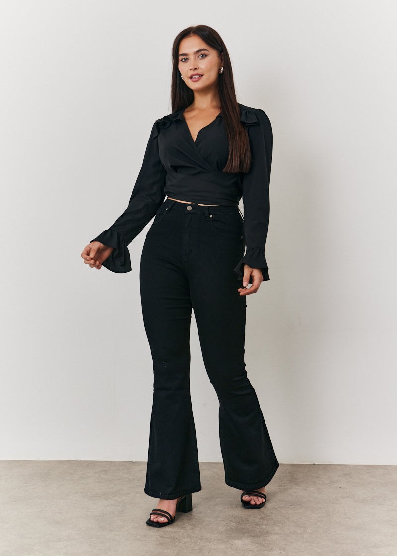 Cropped Wrap Blouse