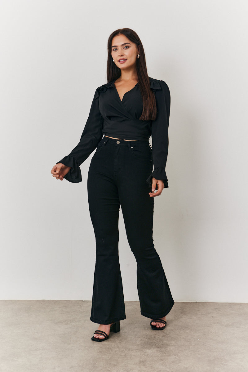 Cropped Wrap Blouse