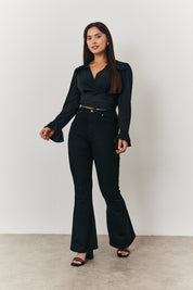 Cropped Wrap Blouse