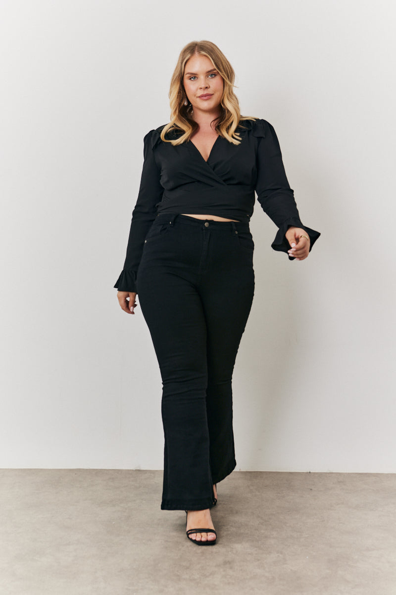 Cropped Wrap Blouse