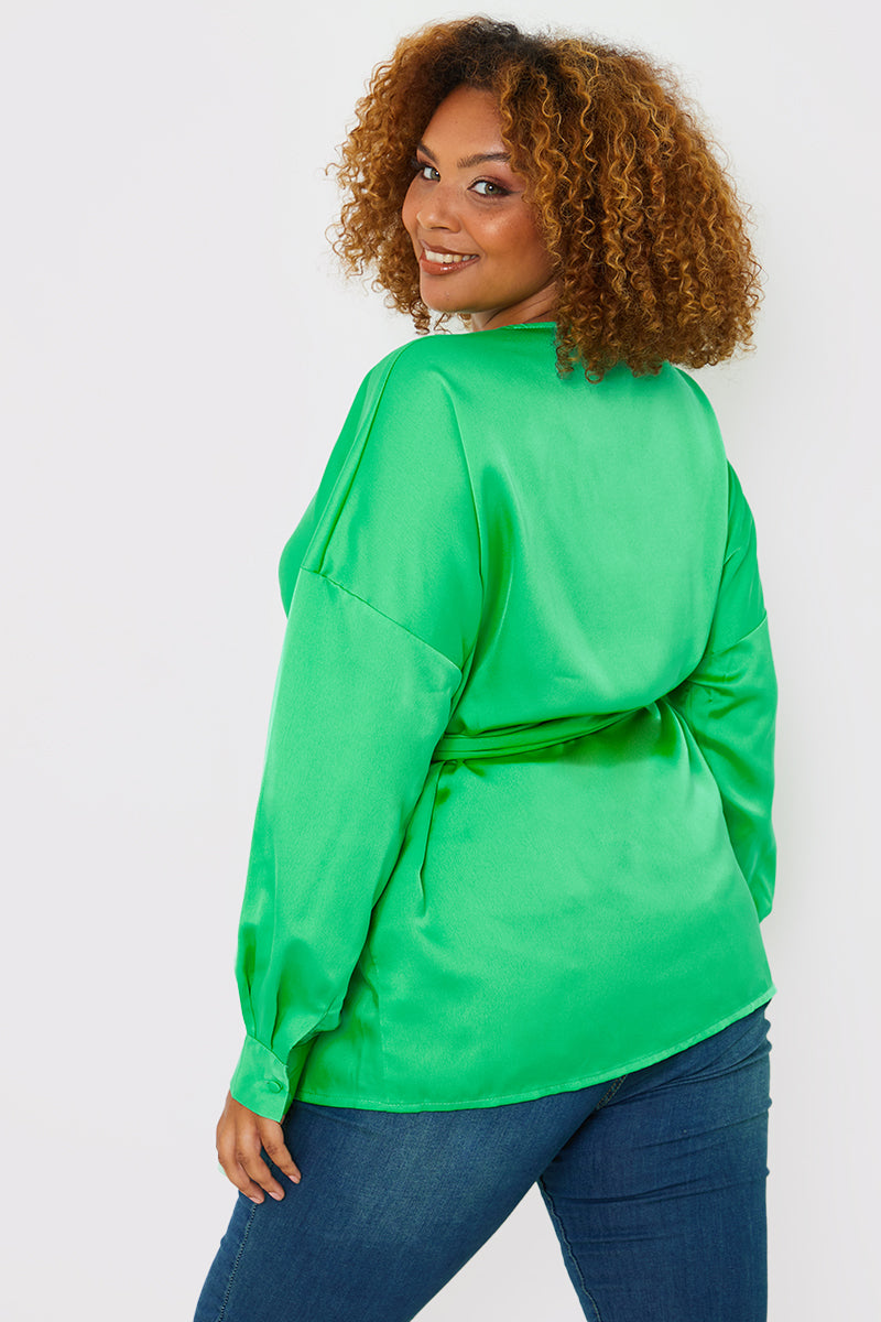 Satin Tie Waist Shirt