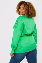 Satin Tie Waist Shirt