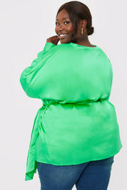 Satin Tie Waist Shirt