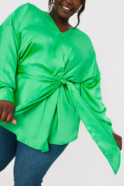 Satin Tie Waist Shirt