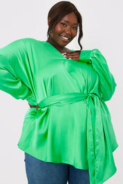 Satin Tie Waist Shirt