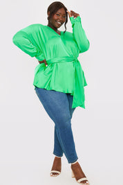 Satin Tie Waist Shirt