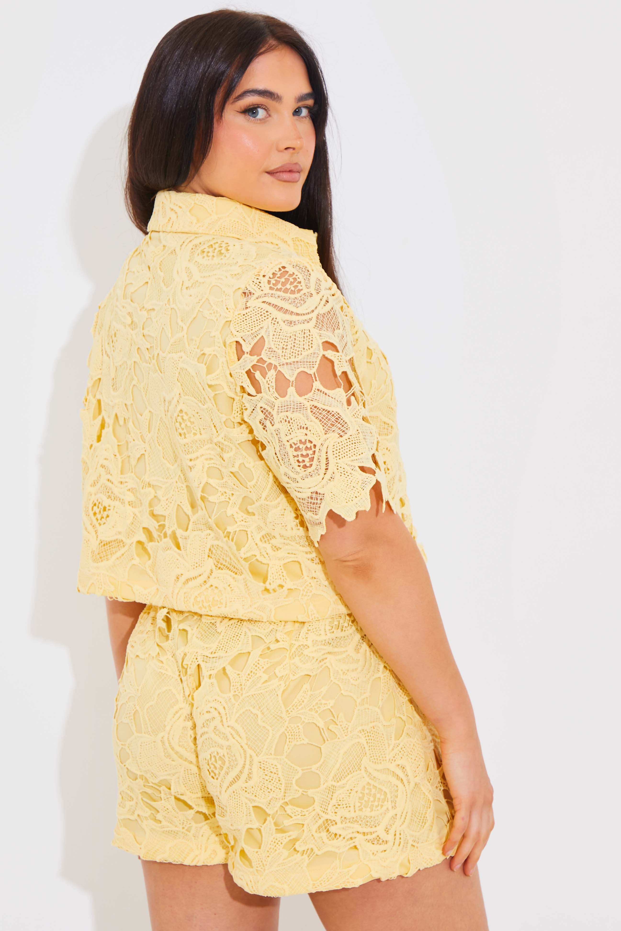 Premium Lace Cropped Shirt