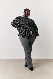 Floral Belted Shirred Bust Blouse