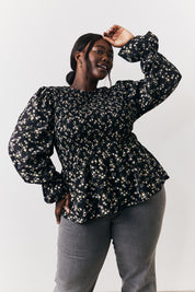 Floral Belted Shirred Bust Blouse