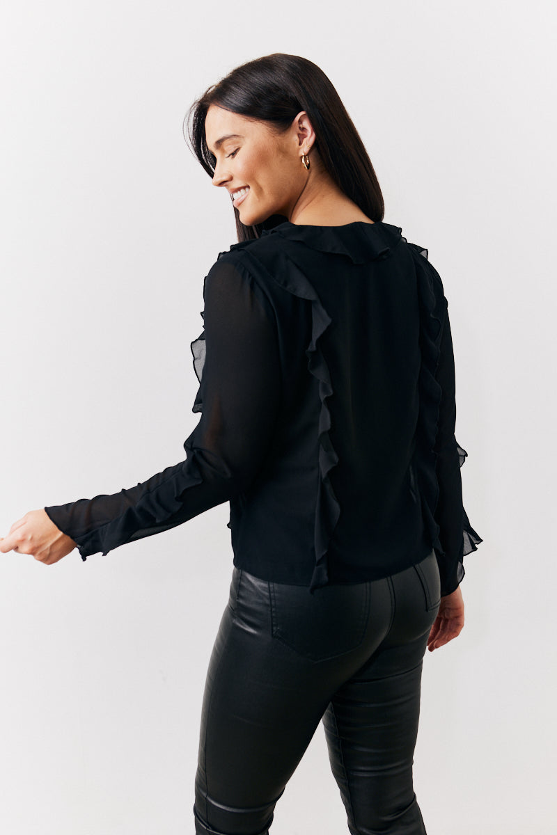 Ruffle Chiffon Blouse