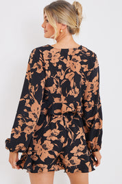 Long Sleeve Frill Tie Crop Blouse