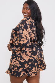 Long Sleeve Frill Tie Crop Blouse