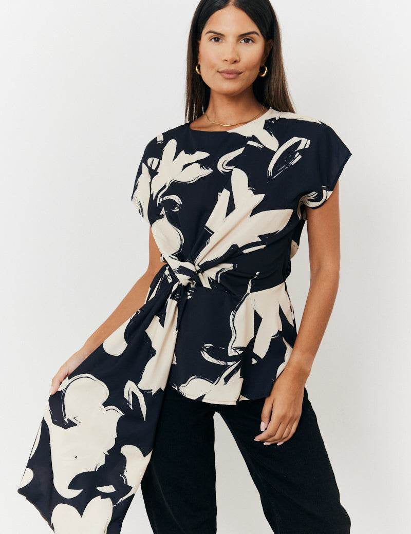 Abstract Drape Top - InTheStyle