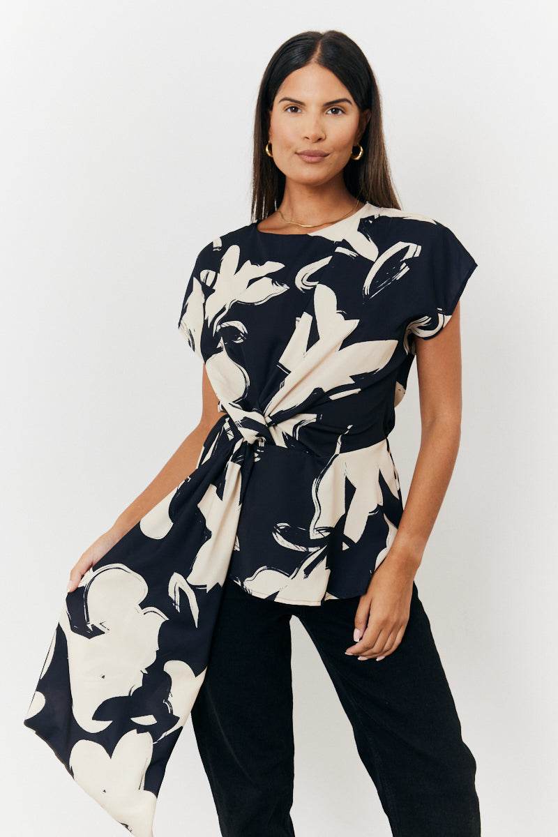 Abstract Drape Top - InTheStyle