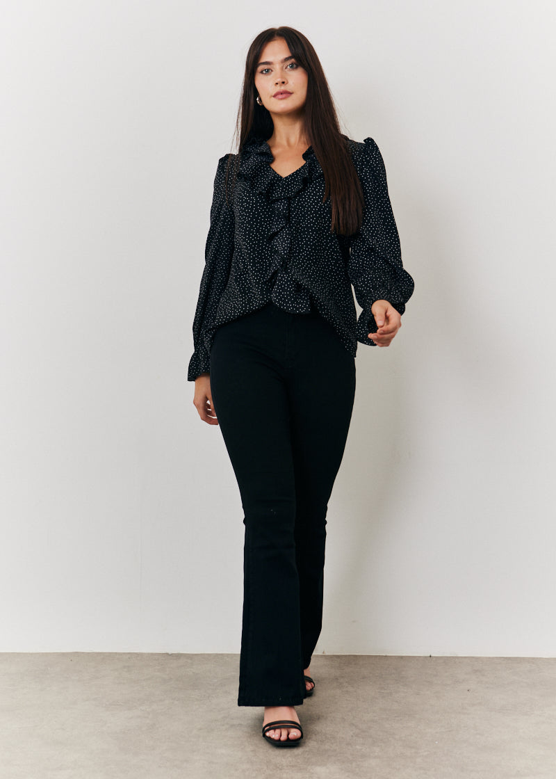 Frill Polka Dot Blouse