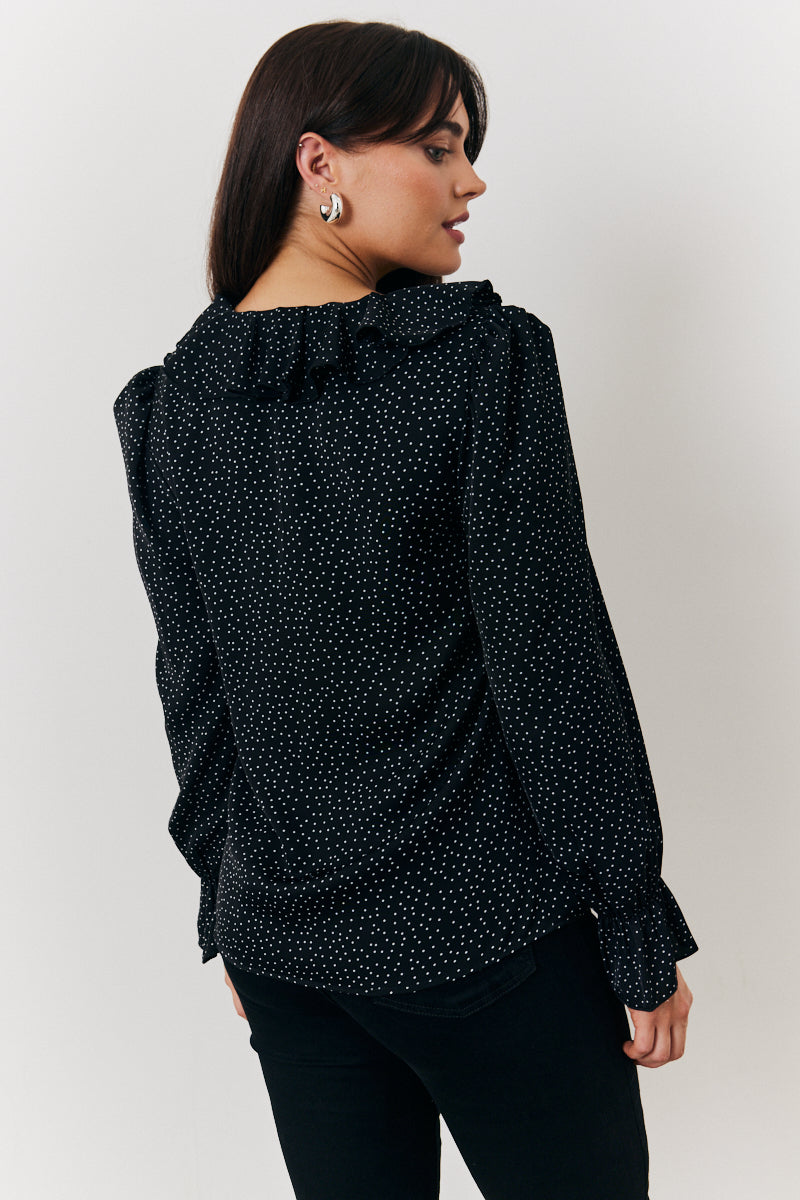 Frill Polka Dot Blouse