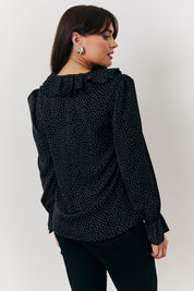 Frill Polka Dot Blouse