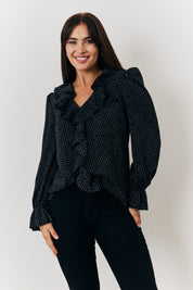Frill Polka Dot Blouse