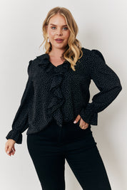 Frill Polka Dot Blouse