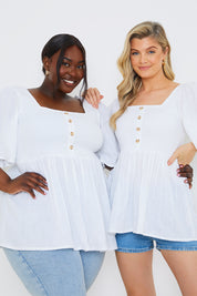 Button Front Shirbust Top