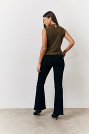 Slinky Cowl Front Sleeveless Top