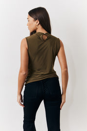 Slinky Cowl Front Sleeveless Top