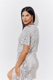 Silver Sequin T-Shirt