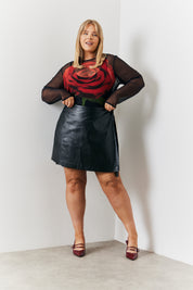 Wrap Pu Mini Skirt