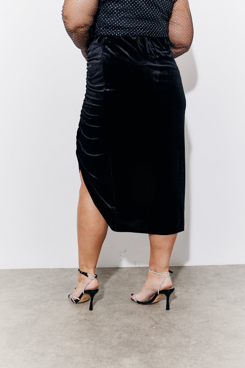 Velvet Midi Skirt